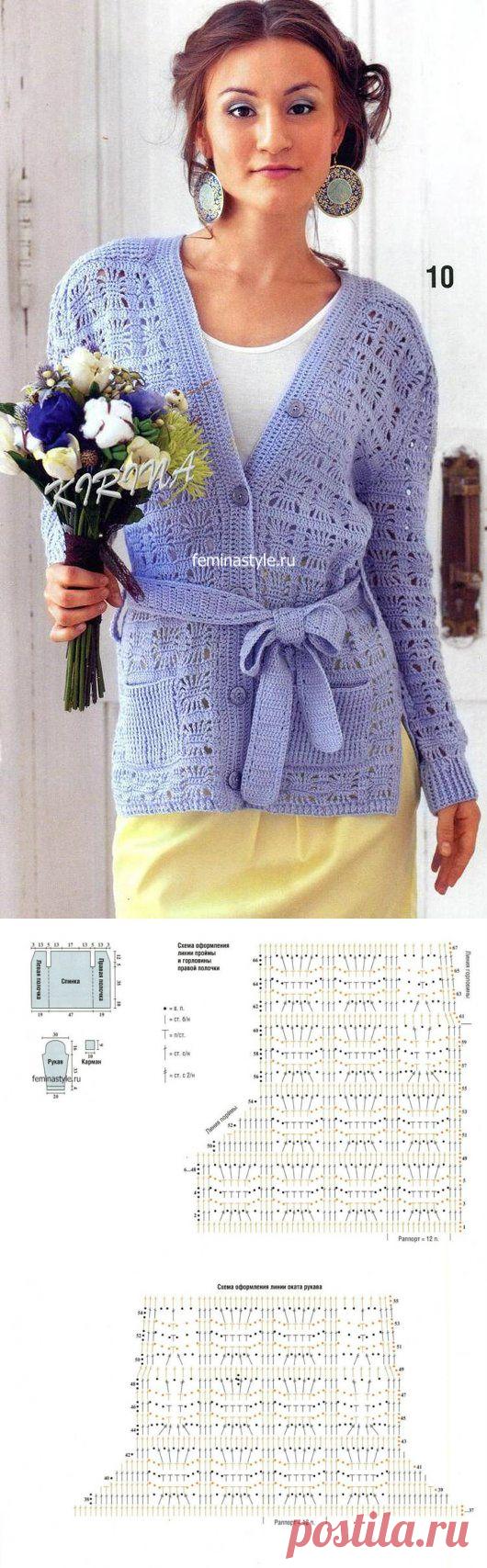 Жакет с узором "паучки" крючком / Рукоделие / Домоводство / Женские секреты / Женский стиль