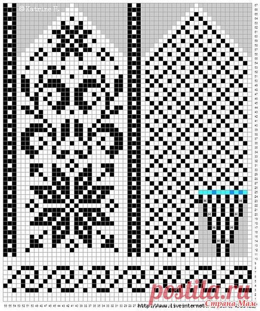 Варежки жаккардовыми узорами. Схемы узоров для варежек | Handmade24