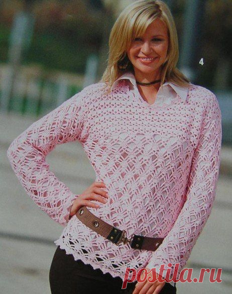Розовая туника - Жакет.Полувер.Свитер