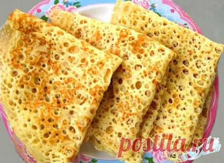 Блины с дырочками на молоке