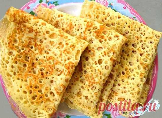 Блины с дырочками на молоке
