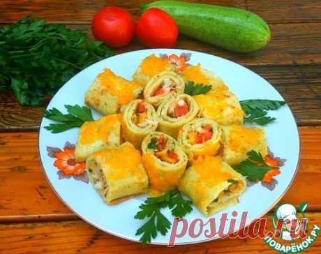 Кабачковые блинчики с начинкой – кулинарный рецепт