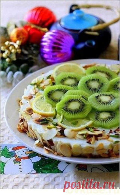 Легкий торт с освежающим йогуртовым кремом - Простые рецепты Овкусе.ру