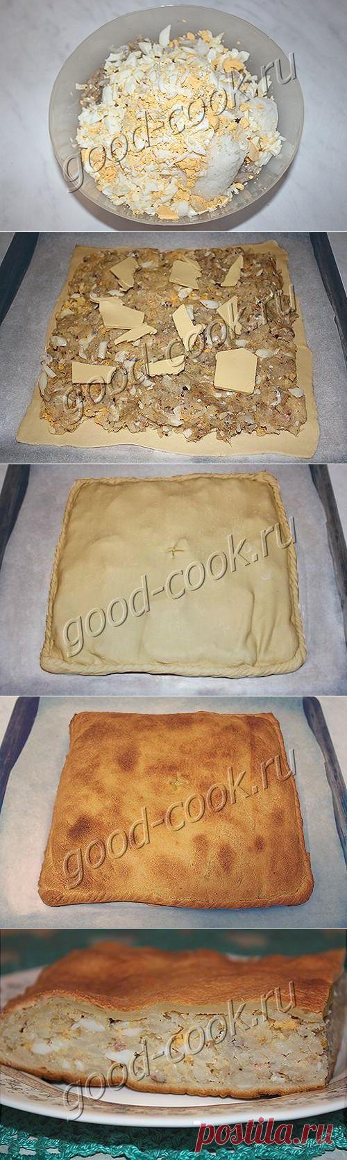 Хорошая кухня - пирог с рыбой и рисом. Кулинарная книга рецептов. Салаты, выпечка.