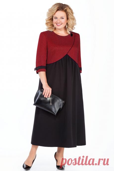 Платье Pretty 926 черный+бордо - Интернет-магазин Presli.ru