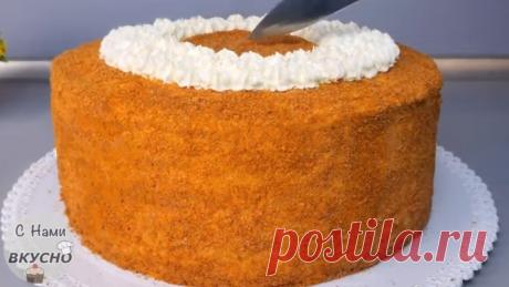 Торт Медовик! Три лучших рецепта! Медовик за 15 минут! | Классический Медовый торт! ТЕСТО:Масло сливочное- 160г.Мёд - 180г.Пищевая сода - 1,5 ч.л.Яйца - 4шт.Соль - щепоткаСахар - 150г.Мука - 250г.КРЕМ:Сметана отвешенная - 800г.Сахарная пудра - 150г.Ванильный сахар - 10г.✔Форма 42х32см.✔Вес 1 яйца ~ 60г.✔Выпекать при t 180°C, 15 минут