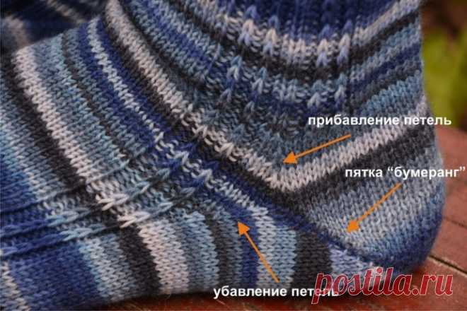 Как связать пятку-бумеранг