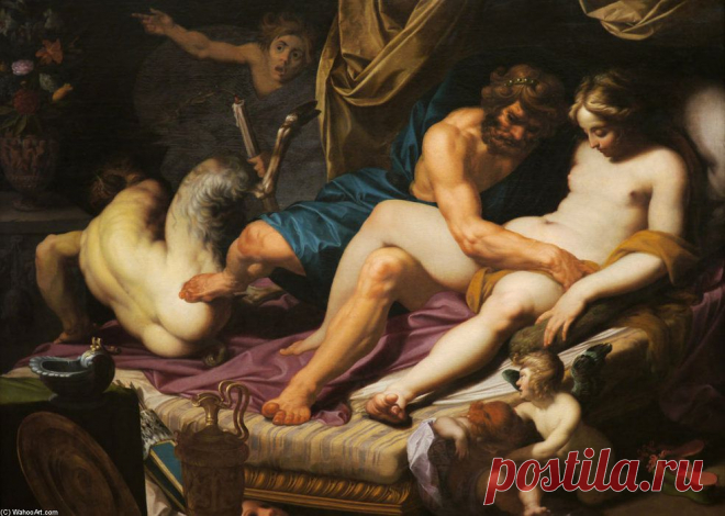 "Геракл Pan Я Omfale" по Abraham Janssens (1573-1632, Belgium)