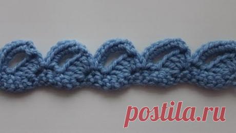 Как обвязать край изделия крючком. Кайма №3.