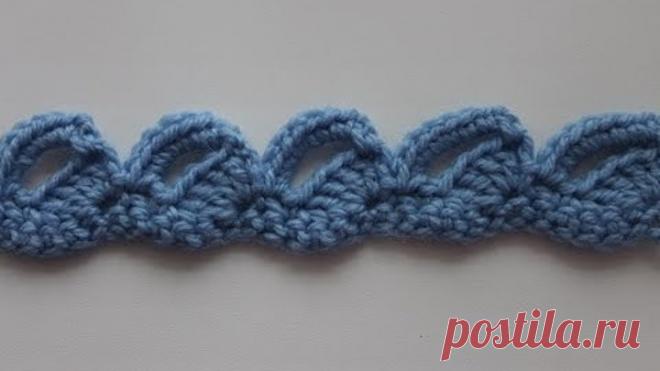 Как обвязать край изделия крючком. Кайма №3.