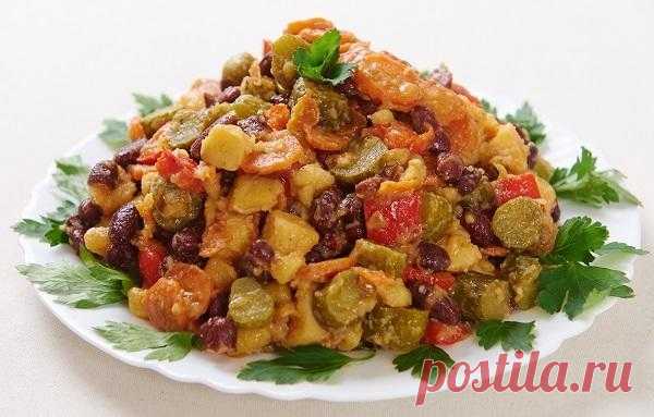 Овощной салат с фасолью | Вкусные рецепты