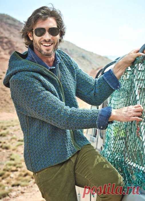 Как связать Мужской жакет с застежкой-молнией