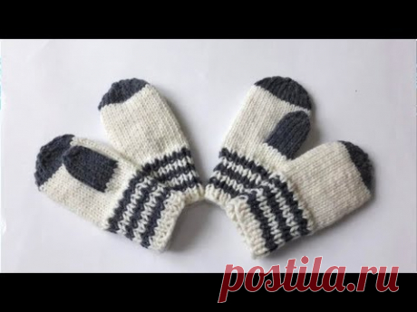 Детские варежки спицами