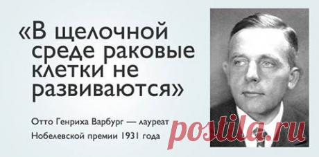 Существует множество споров на тему основных причин заболевания раком. В 1931 году австрийский ученый Отто Варбург доказал, что в щелочной  среде раковые клетки не развиваются. За это он был удостоин Нобелевской  премии. Сегодня медицина об этом знает, но почему-то  не использует эту информацию.

Проще говоря, если организм испытывает дефицит кислорода, он «окисляется» и начинают развиваться раковые клетки. Он также обнаружил, что раковые клетки являются анаэробными и не м...