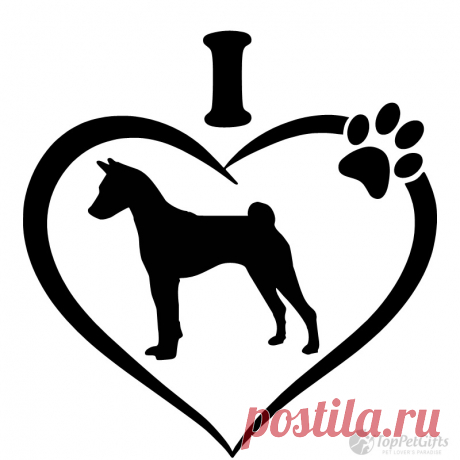 I Love My Basenji Decal - Top Pet Gifts