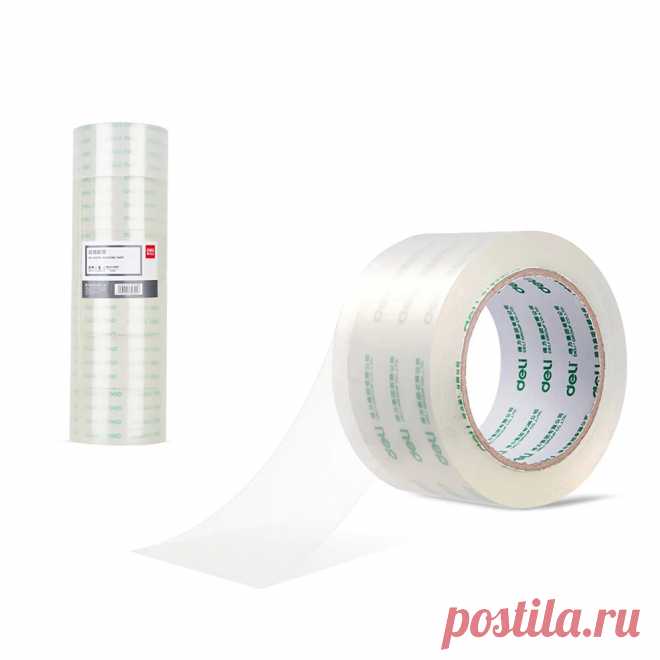 Delli 30325 6 rolls/tube transparent adhesive tapes strong glue logistic packing tape shipping carton seal tape office school Sale - Banggood.com