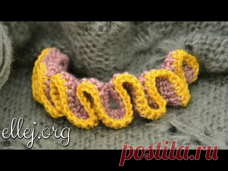 Как связать Рюши крючком. Crochet ruffle edge. - YouTube