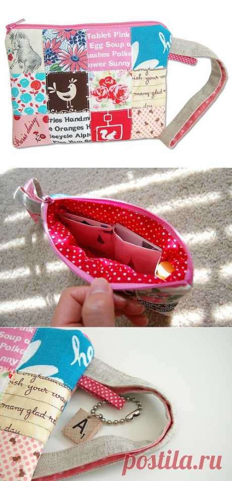 Pink Penguin: Tutorial: Patchwork Wristlet