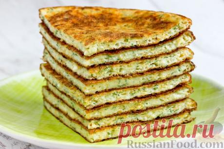 Рецепт: Творожные лепёшки с сыром и зеленью на RussianFood.com