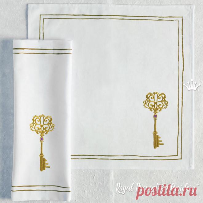 Дизайн для машинной вышивки Винтажный ключ с аметистом