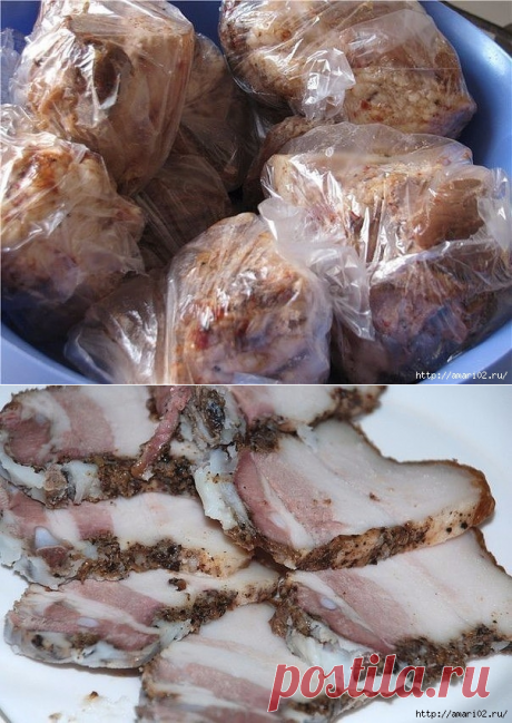 Очень вкусная грудинка из пакетов.