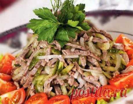 Мясной салат с говядиной