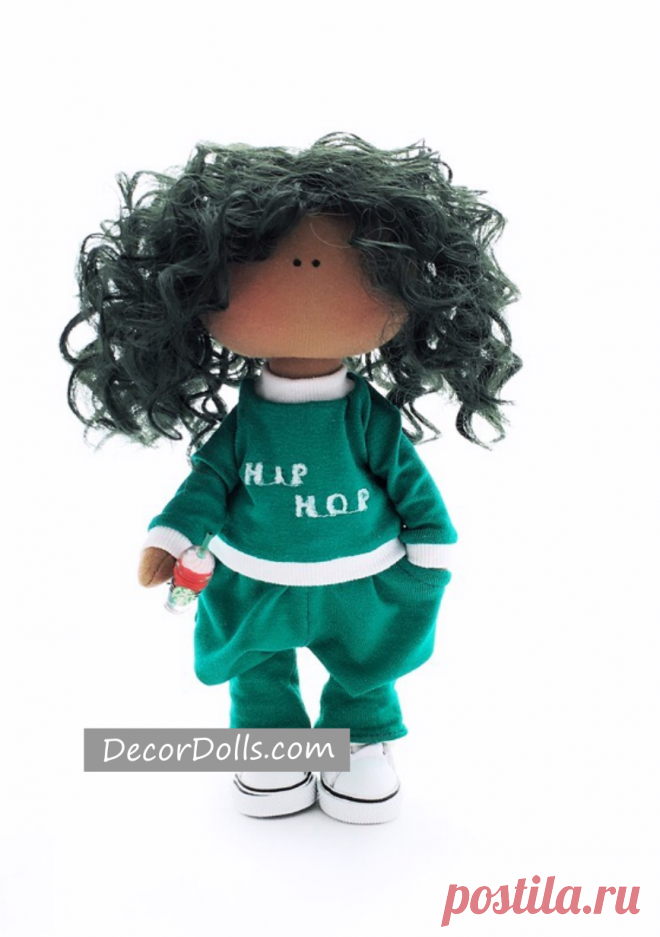 Hip Hop Art Doll, Dancer Tilda Doll, Nursery Rag Doll, Portrait Cloth – Decor Dolls