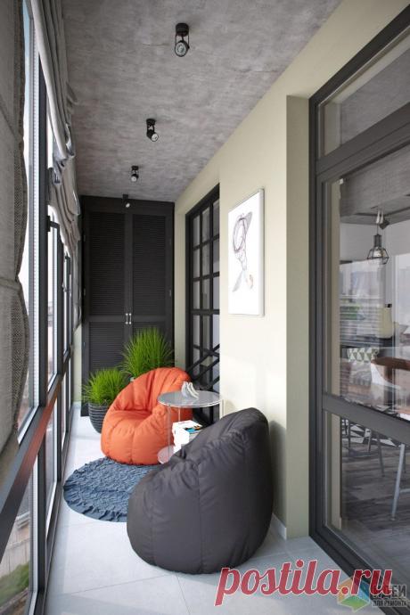 Квартира 45 кв.м. с большой лоджией в стиле лофт в UP-квартал Западное-Кунцево | Идеи для ремонта