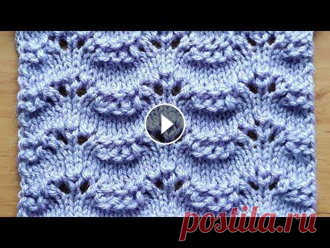 "Ажурные волны ". Узор спицами для жилета, кофты, пуловера. Красивый ажурный узор спицами для женских и детских изделий....
