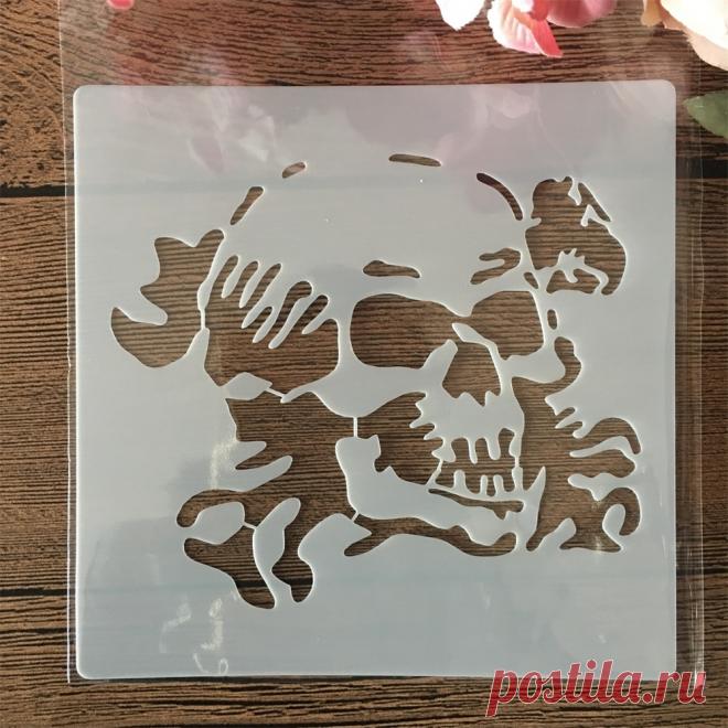 74.48руб. 16% СКИДКА|13 см Череп Призрак голова DIY Многослойные трафареты настенная живопись раскраска для скрапбукинга тиснильный альбом декоративный шаблон|Трафареты|   | АлиЭкспресс Покупай умнее, живи веселее! Aliexpress.com