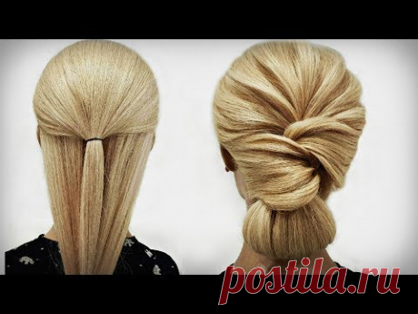 Простая прическа из Резинки. ПОШАГОВО! A Simple hairstyle from an elastic band. STEP BY STEP!