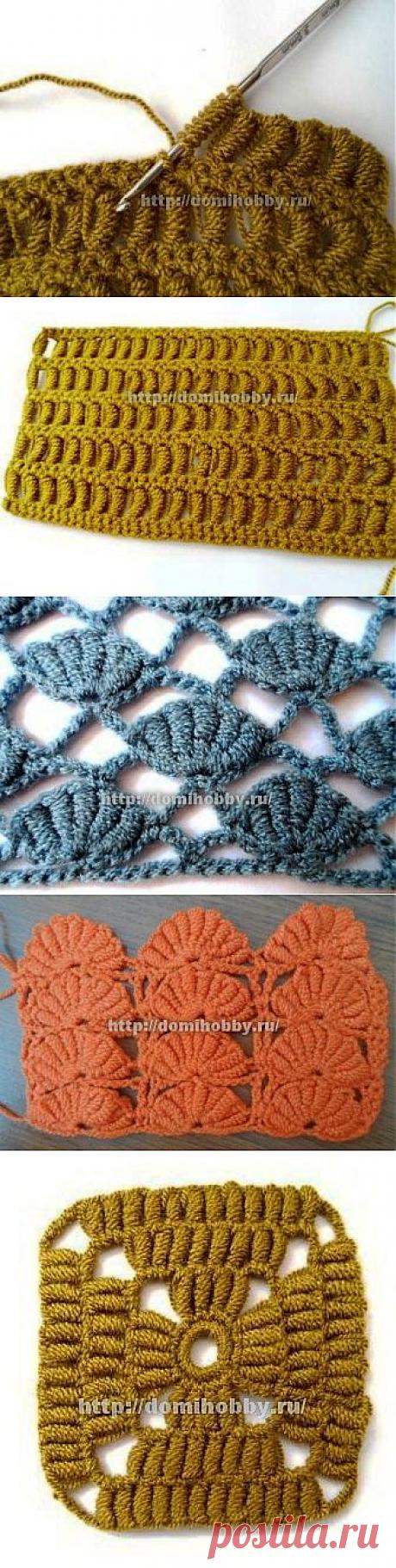 Узоры крючком с витыми столбиками.