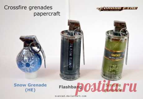 Crossfire Grenades Papercraft + DOWNLOAD added A set of grenades from the game Crossfire. Difficulty: easy Original model: Crossfire(G4box Inc,Smilegate Inc,Neowiz Corp) Copyright to &lt; for model. Download: Snow nade:www.mediafire.com/downloa...