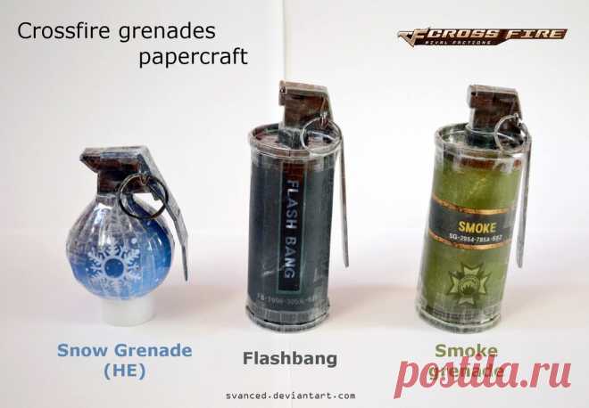 Crossfire Grenades Papercraft + DOWNLOAD added A set of grenades from the game Crossfire. Difficulty: easy Original model: Crossfire(G4box Inc,Smilegate Inc,Neowiz Corp) Copyright to < for model. Download: Snow nade:www.mediafire.com/downloa...