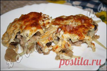 мясо по-французски с грибами шампиньонами