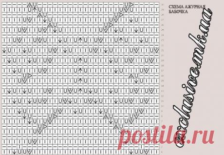 Узор бабочка спицами | Салон эксклюзивного вязания