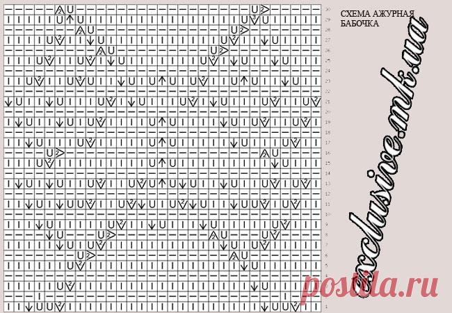 Узор бабочка спицами | Салон эксклюзивного вязания