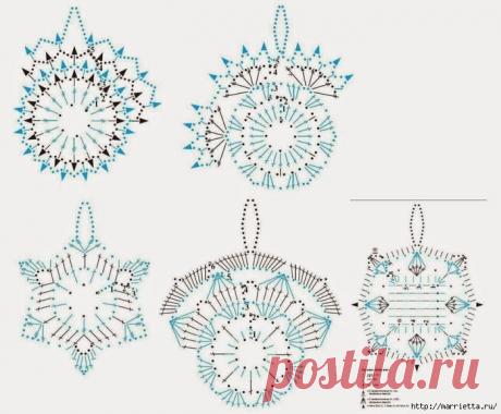 Схемы снежинок крючком