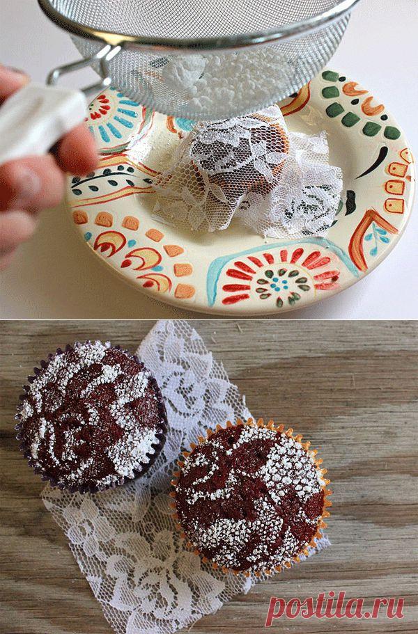 Кексы с кружевом / Рецепты /