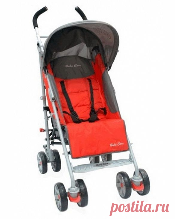 КОЛЯСКА-ТРОСТЬ POLO 107 DARK-GREY-RED BABY CARE