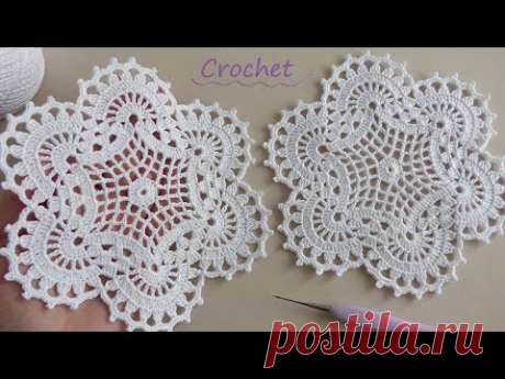 Ажурный мотив ВЯЗАНИЕ КРЮЧКОМ 🌺 Beautiful Crochet Motif Easy Crochet Pattern for Crochet Tablecloth
