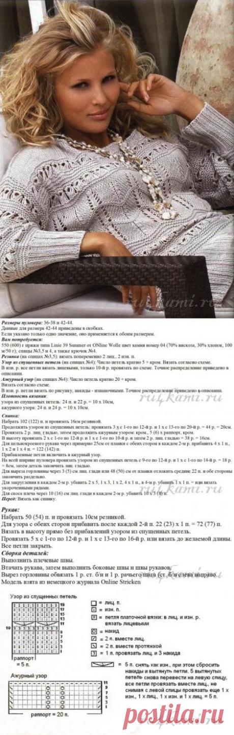 Вязаный пуловер » Сайт &quot;Ручками&quot; - делаем вещи своими руками