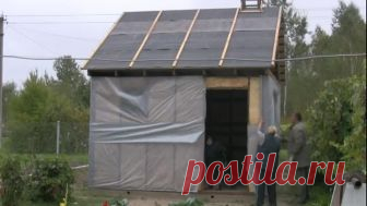 Процесс строительства баньки