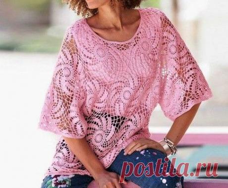 Красивое вязание | Туника из мотивов крючком
