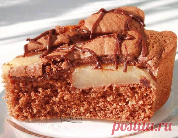Шоколадный пирог с грушей - Рецепты