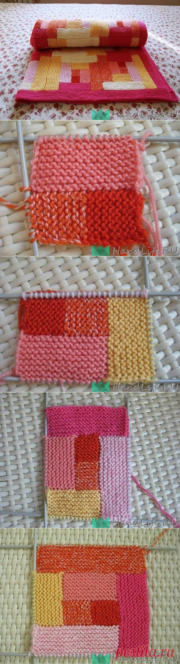 Плед спицами / Вязание