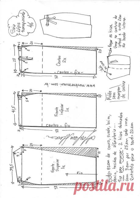 Юбка карандаш с запахом все размеры