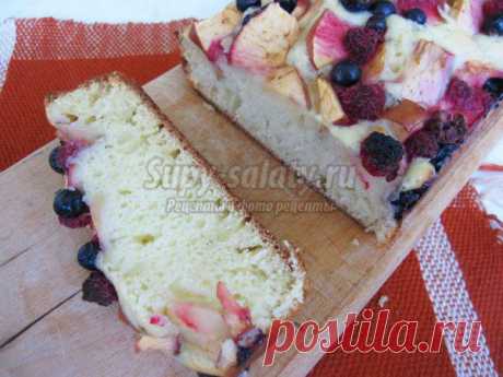 Быстрый фруктовый пирог на кислом молоке. Рецепт с пошаговыми фото