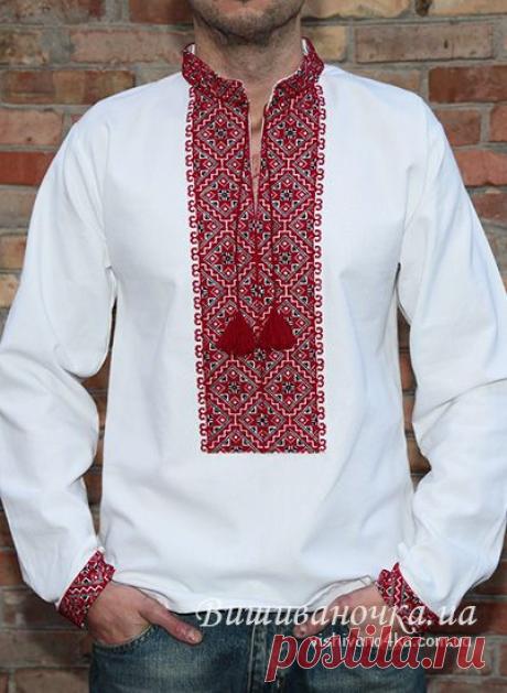 Чоловіча вишиванка вишита вручну, інтернет мазазин Вишиваночка.ua