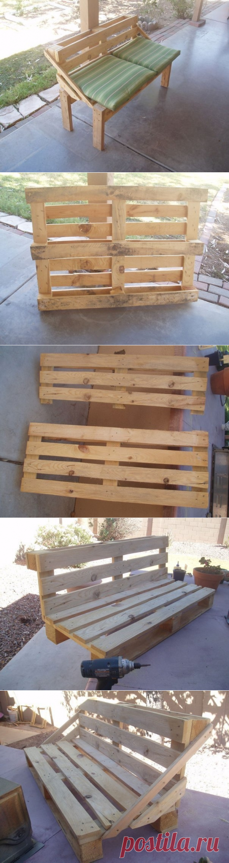 Превращаем деревянный поддон в дачную скамейку